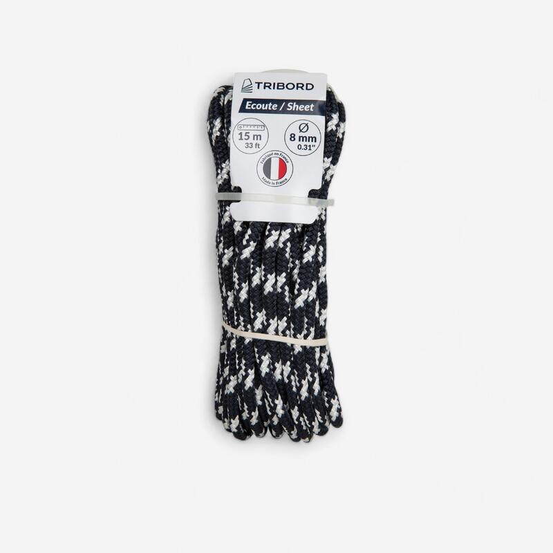 Schoot touwwerk boot 8 mm x 15 m blauw/wit