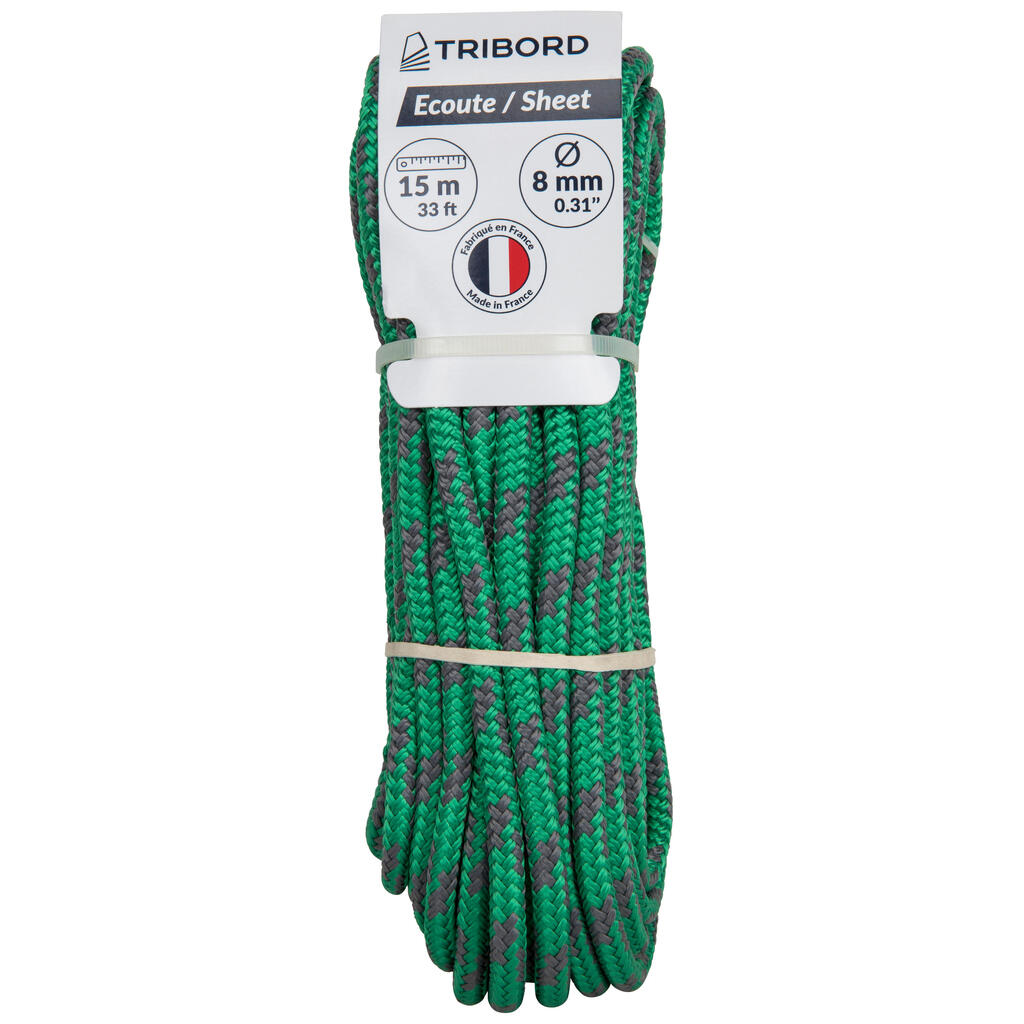 Sailing sheet 8 mm x 15 m - green