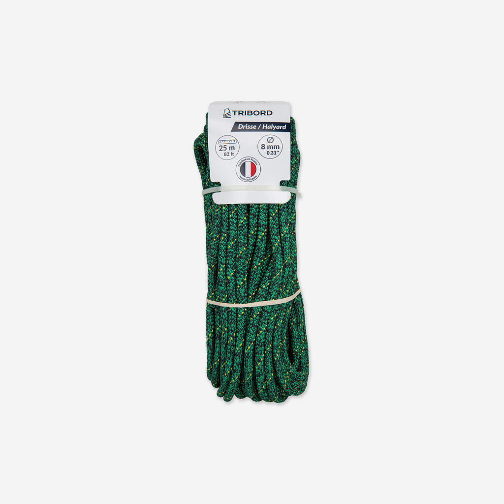 Sailing Halyard 8 mm x 25 m - Green/Blue/Yellow