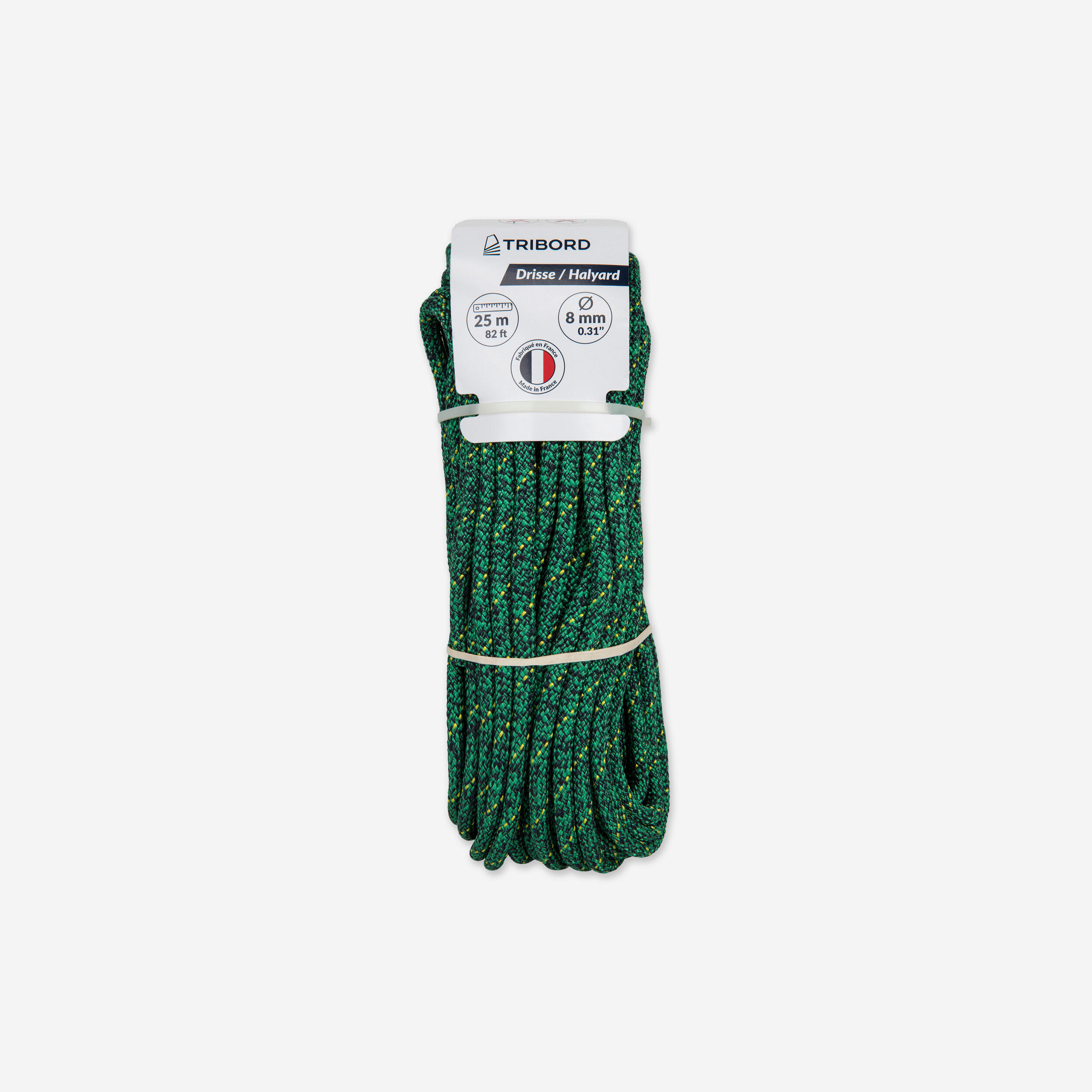 Sailing Halyard 8 mm x 25 m - Green/Blue/Yellow 1/2