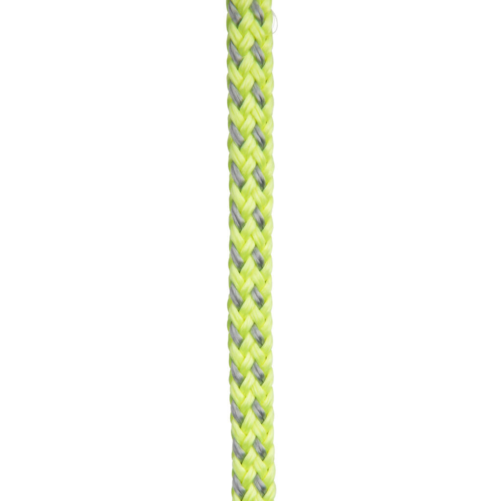 Sailing Floating Tow Line/Rope 8 mm x 10 m - Yellow/Grey