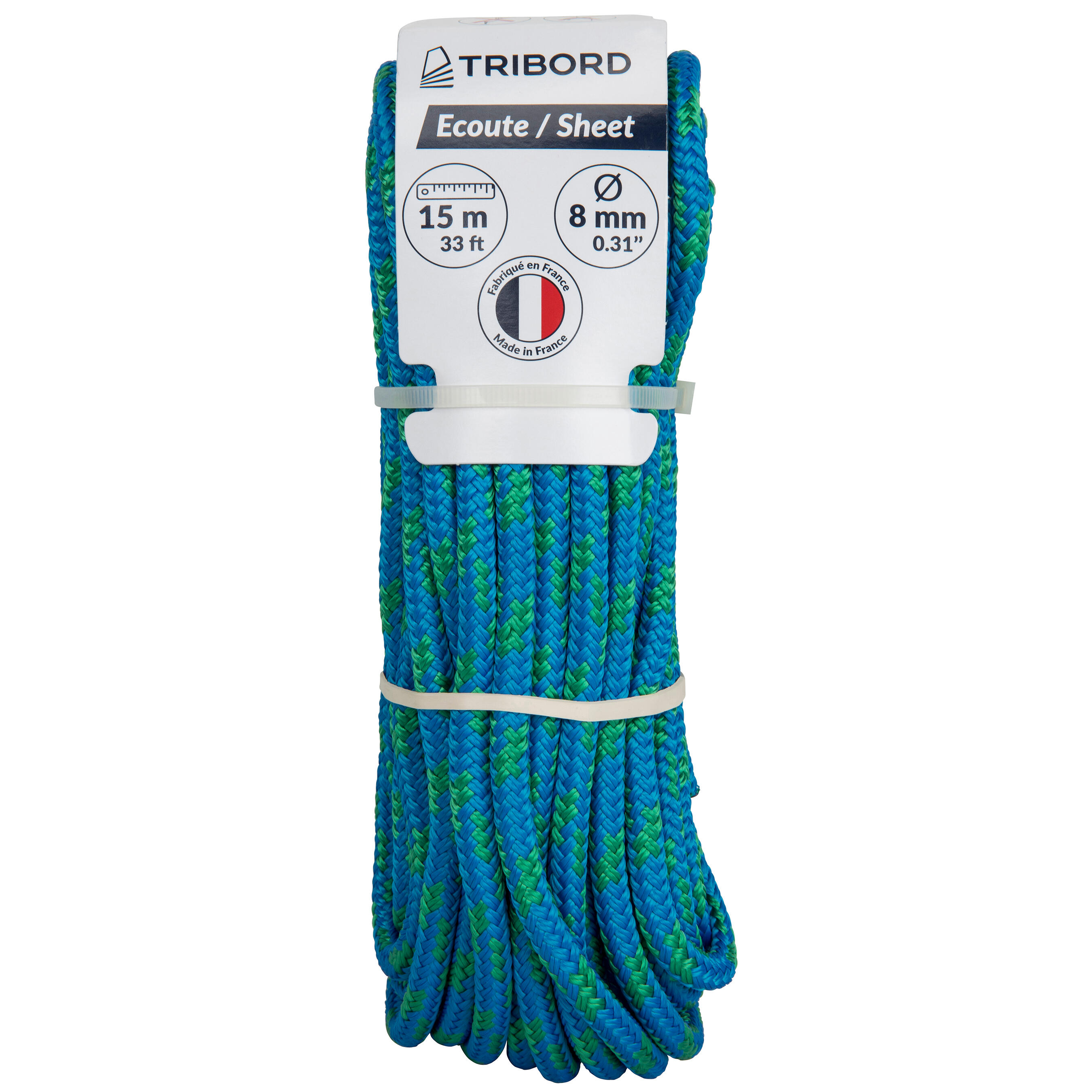 Linea barca 8mmx15m blu/verde