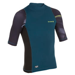 tee shirt anti uv surf top 500 manches courtes enfant jungle