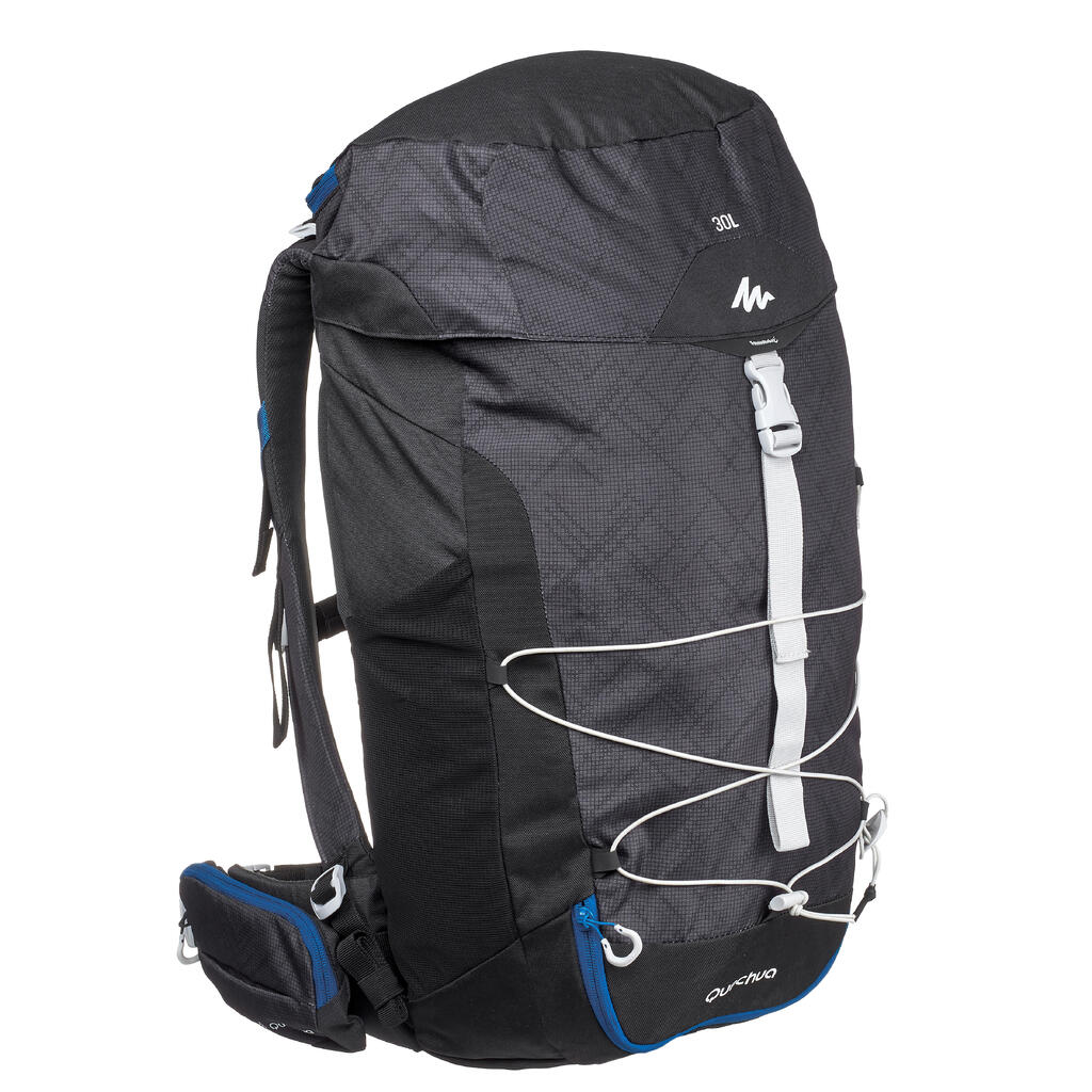 MOCHILA DE SENDERISMO MH100 30 LITROS NEGRO