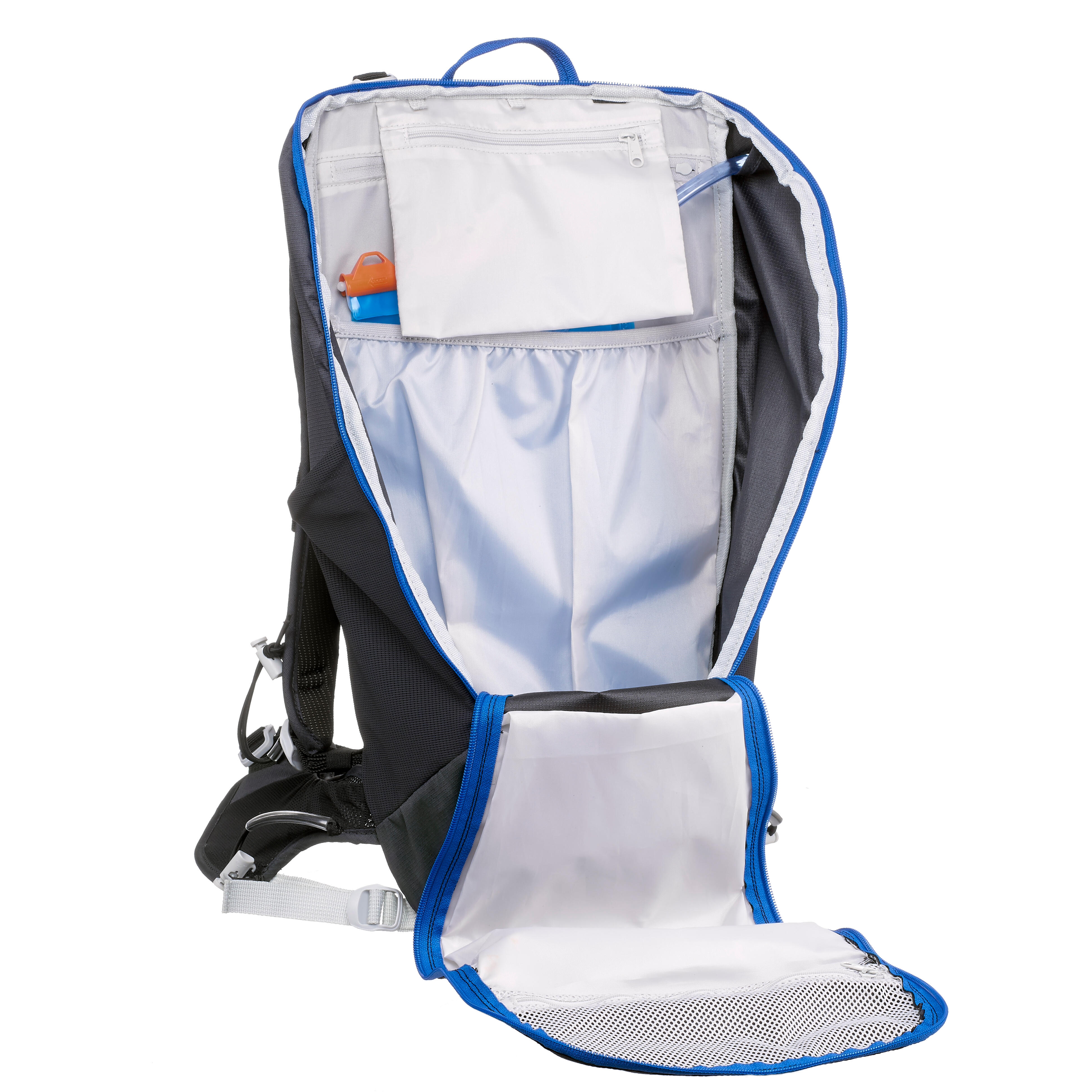 

Hiking Bag 15 Litre FH500 - Black/Blue -  By QUECHUA | Decathlon