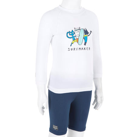 Дитячі укорочені штани 100 для серфінгу, з УФ-захистом - Сині/Сірі