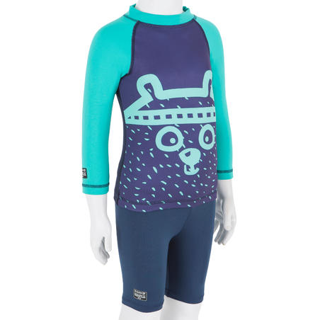 Дитячі укорочені штани 100 для серфінгу, з УФ-захистом - Сині/Сірі