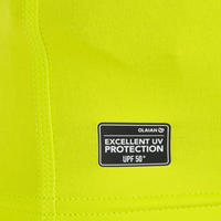 Zelena dečja majica dugih rukava 100 s UV zaštitom za surfovanje