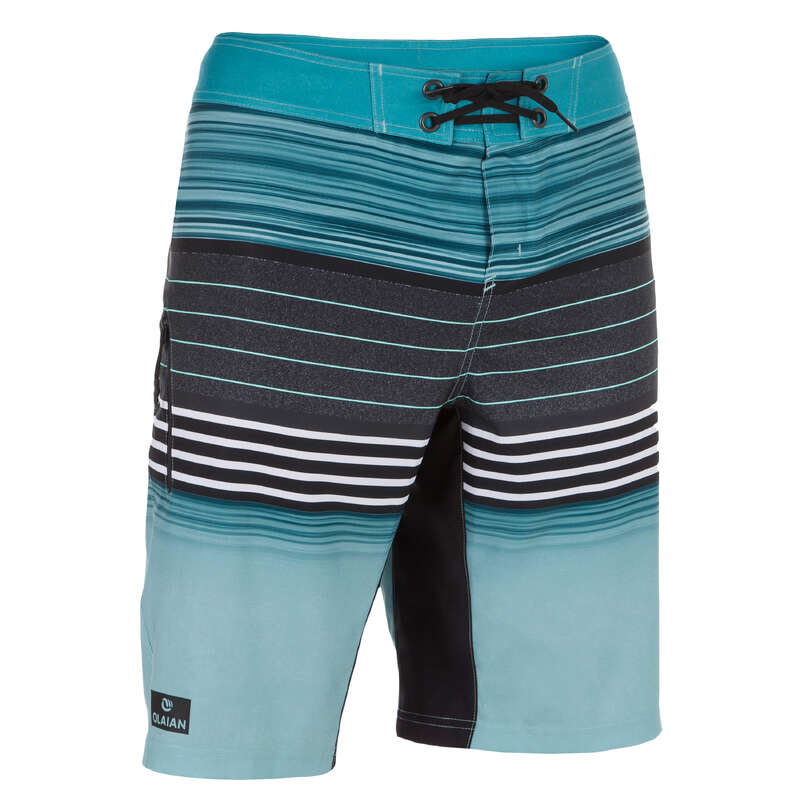 MEN'S INTERMEDIATE BOARDSHORTS Swimming - 500 SBS Best Turquoise OLAIAN - Swimwear