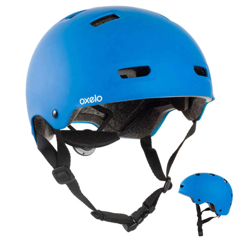 Mf500 Skating Skateboarding Scootering Helmet Blue Decathlon