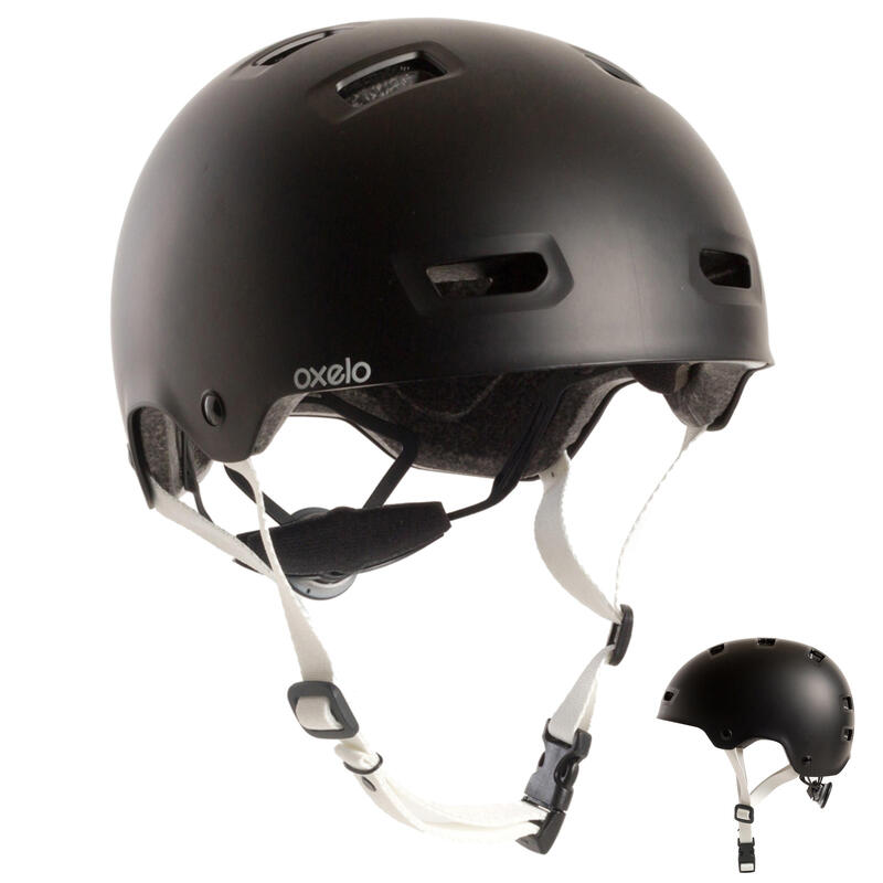 Casque patin à roulettes planche à roulettes trottinette MF500 noir Casque patin à roulettes planche à roulettes trottinette MF500 noir