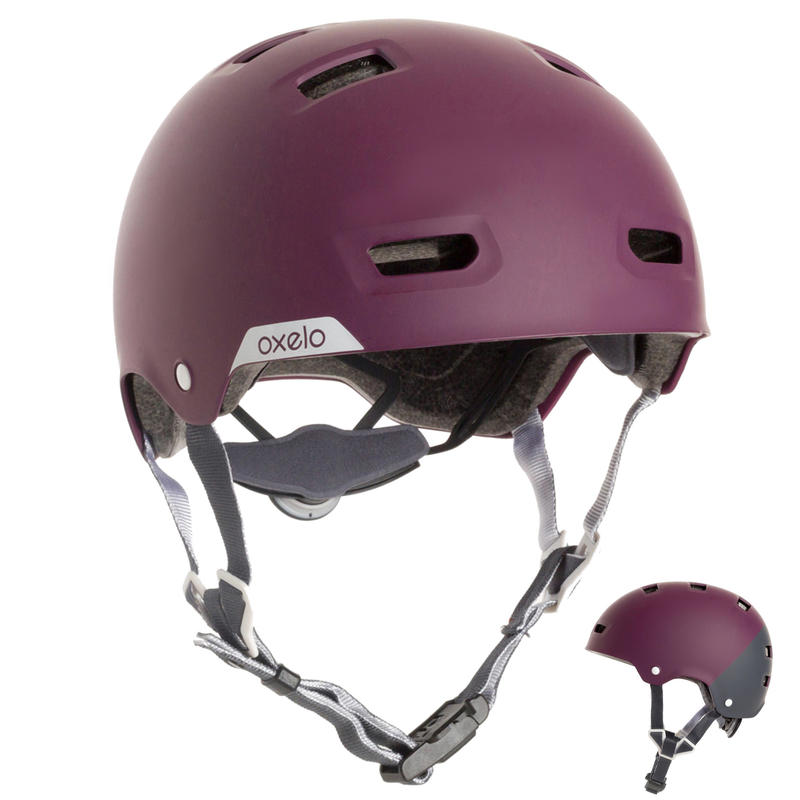 Casque patins à roues alignées, planche, trottinette, vélo MF 540 pourpre gris Casque patins à roues alignées, planche, trottinette, vélo MF 540 pourpre gris