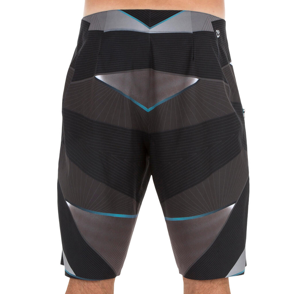 Lange Boardshorts Surfen 900 Psycho Neo blau
