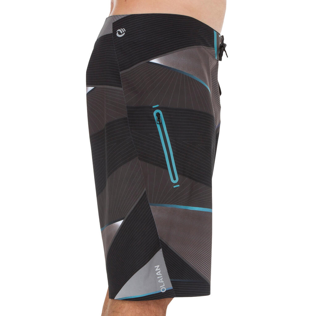 Lange Boardshorts Surfen 900 Psycho Neo blau