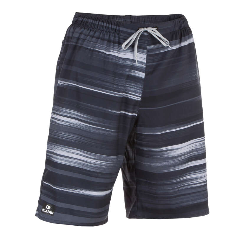 MEN'S BEGINNER BOARDSHORTS Swimwear and Beachwear - 100 SBS Cloud black OLAIAN - Swimwear and Beachwear