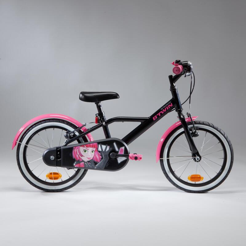 Kinderfahrrad 16 Zoll 500 Spy Hero Girl schwarz/pink