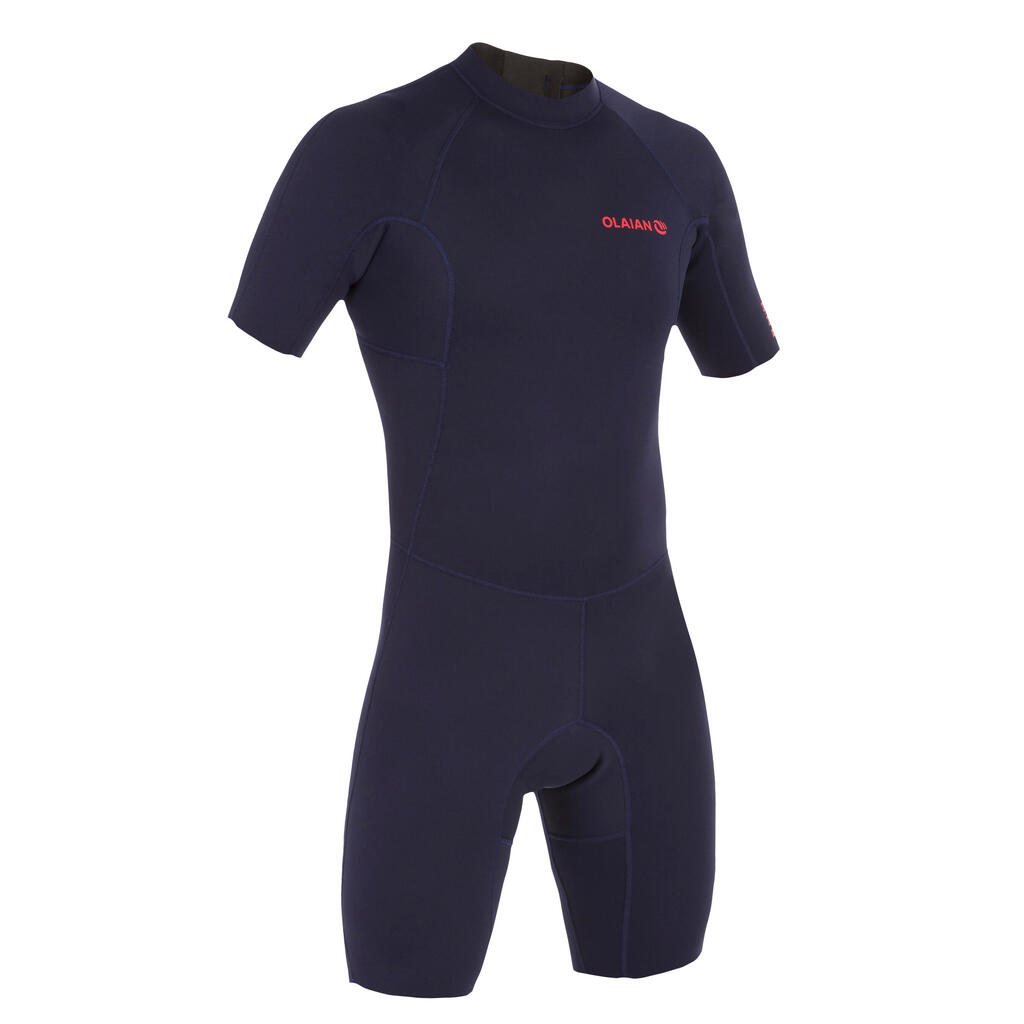 Traje Surf Corto 100 Neoprén 1,5 mm hombre Azul marino 