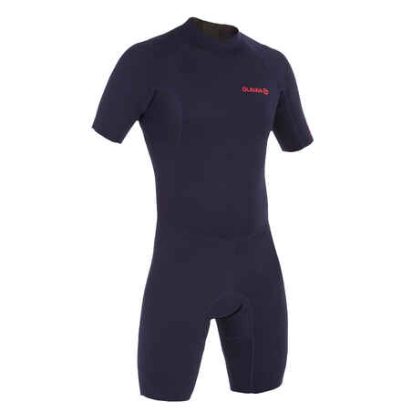 100 men's 1.5mm neoprene Shorty Surfing wetsuit - navy blue