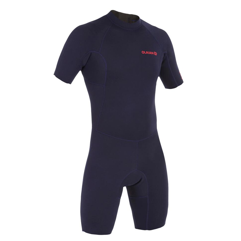 100 men's 1.5mm neoprene Shorty Surfing wetsuit navy blue OLAIAN