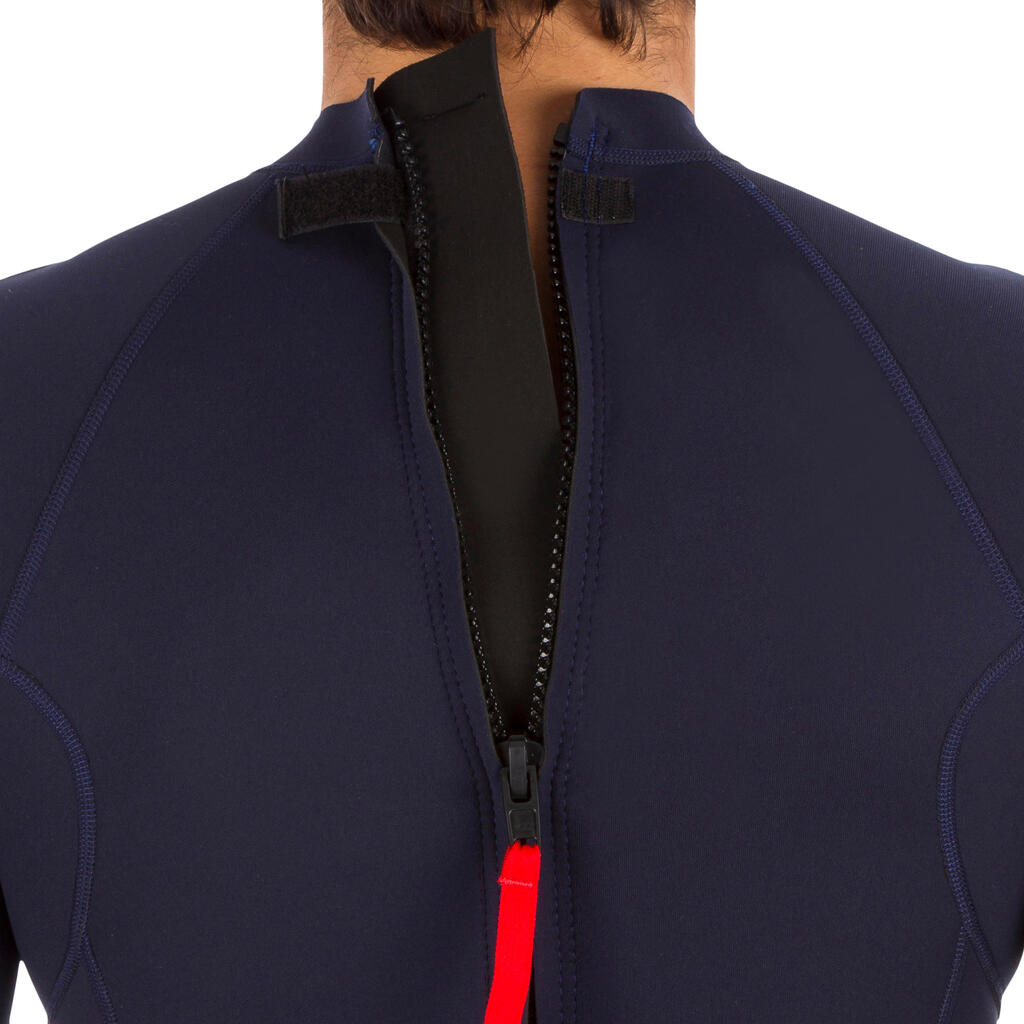 Traje de neopreno de 1,5 mm tipo shorty para Hombre Olaian Surf 100 azul oscuro