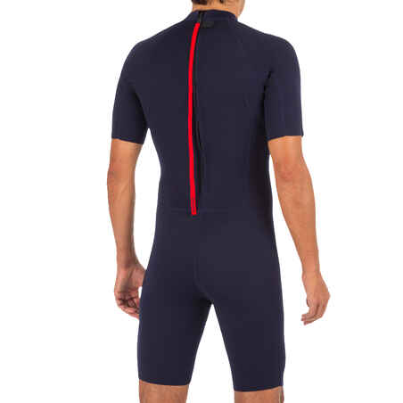 100 men's 1.5mm neoprene Shorty Surfing wetsuit - navy blue