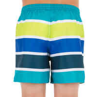 100 kid’s short surfing boardshorts Green stripes