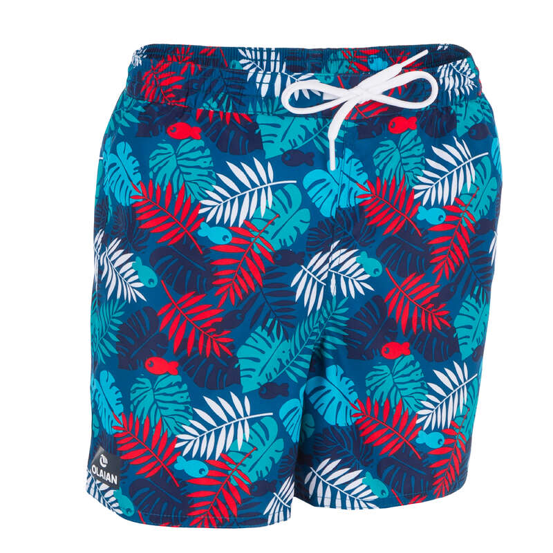BOY'S BOARDSHORTS Swimwear and Beachwear - 100 BBS KID Jungle red OLAIAN - Swimwear and Beachwear