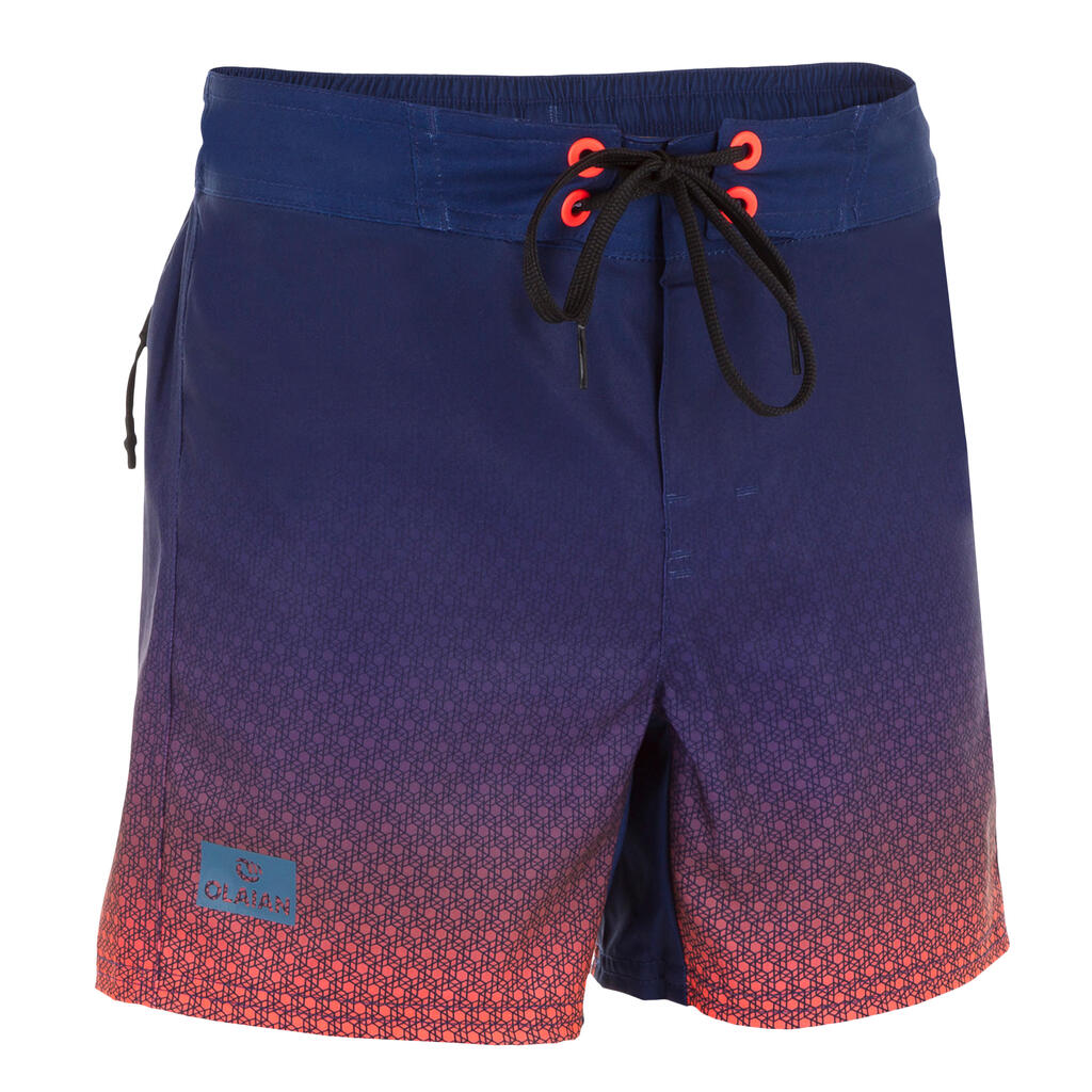 500 Tween Short Surfing Boardshorts - Palm Blue