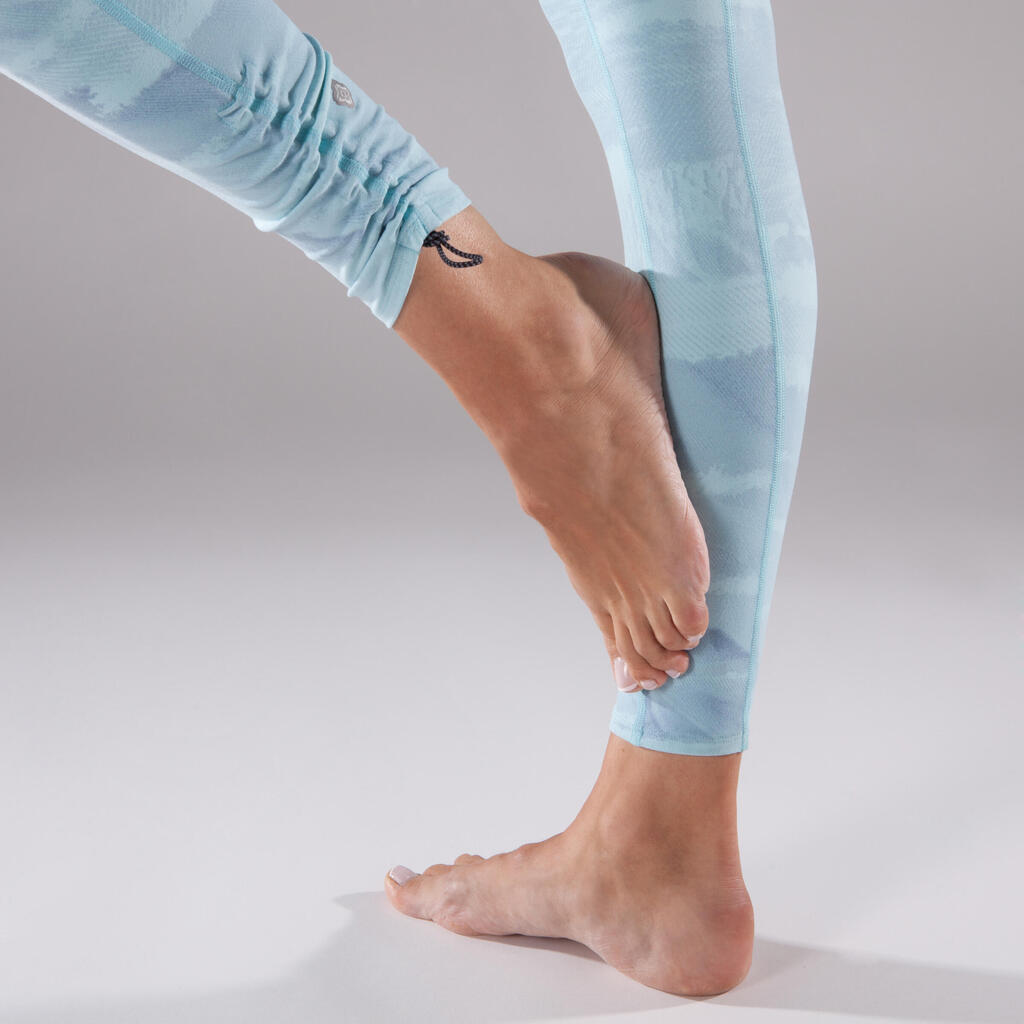Leggings Yoga+ atmungsaktiv Damen himmelbau mit Aufdruck