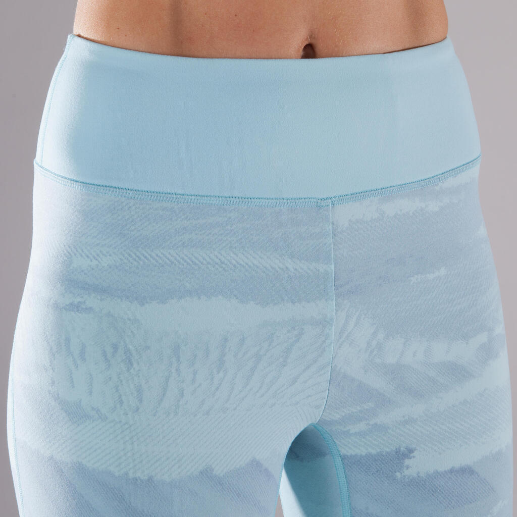 Leggings Yoga+ atmungsaktiv Damen himmelbau mit Aufdruck