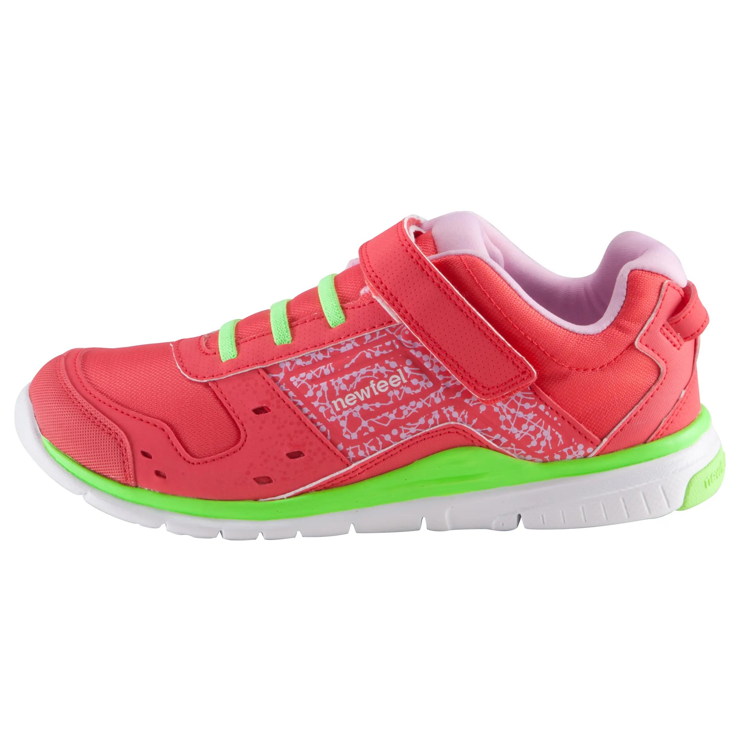 Actiréo children's walking and school sports shoes - coral/green 8/16