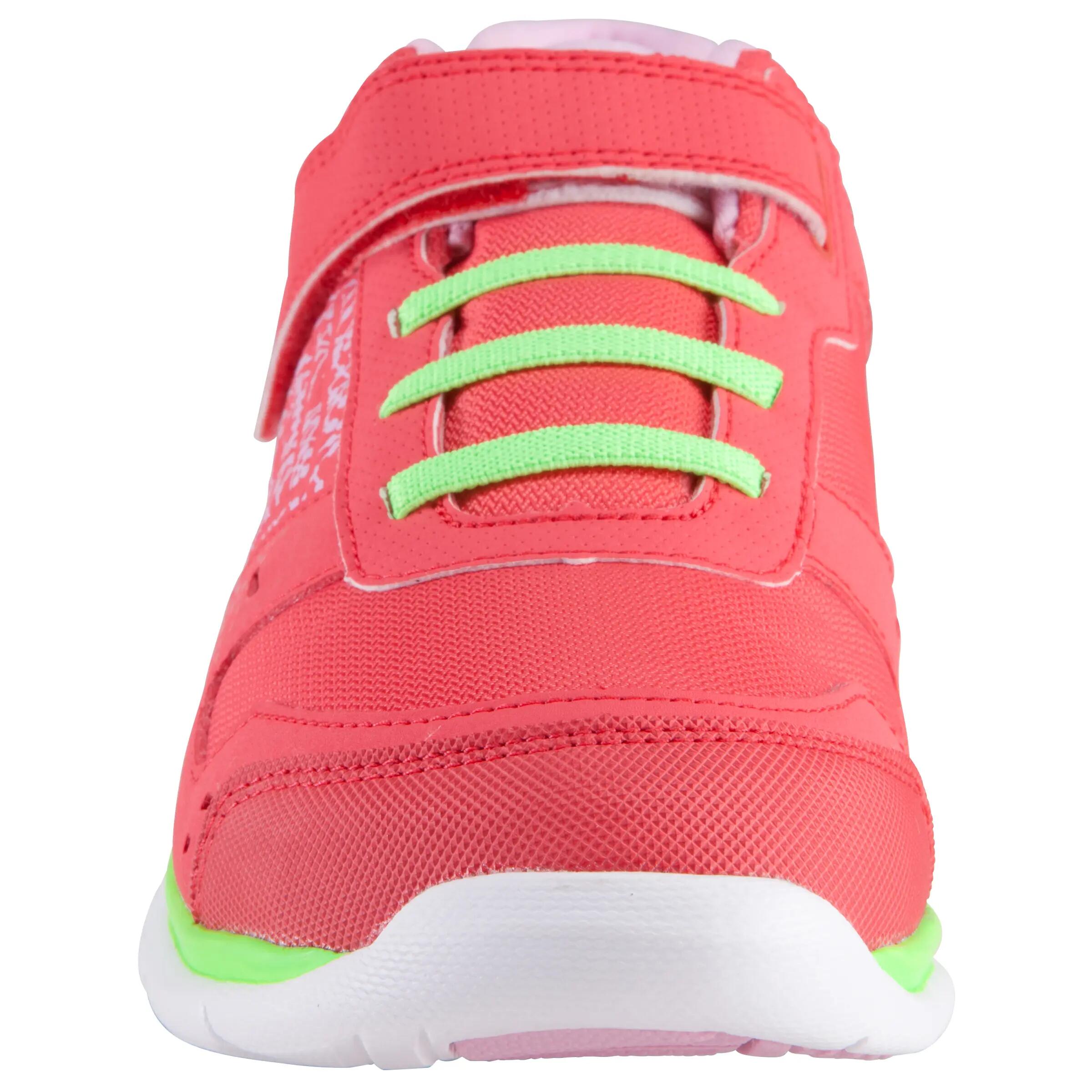 Actiréo children's walking and school sports shoes - coral/green 4/16