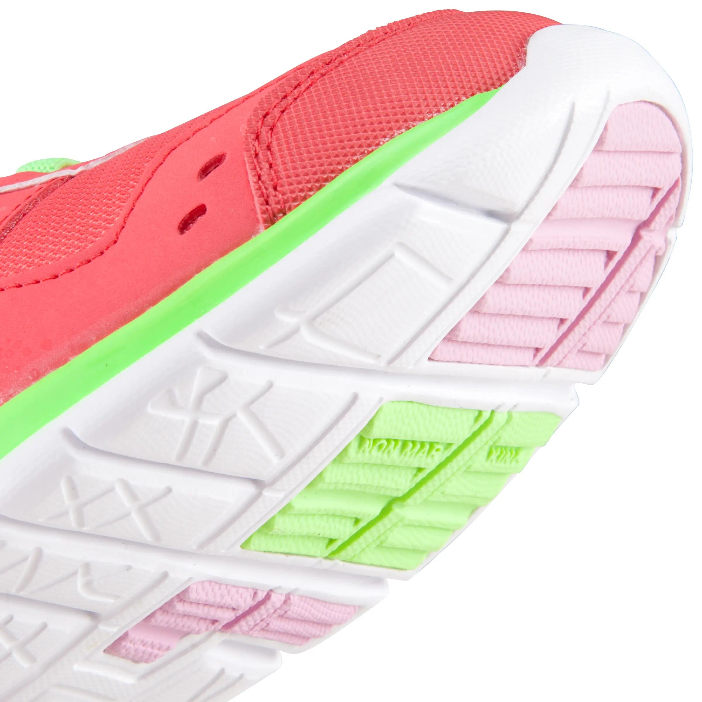 Actiréo children's walking and school sports shoes - coral/green 12/16