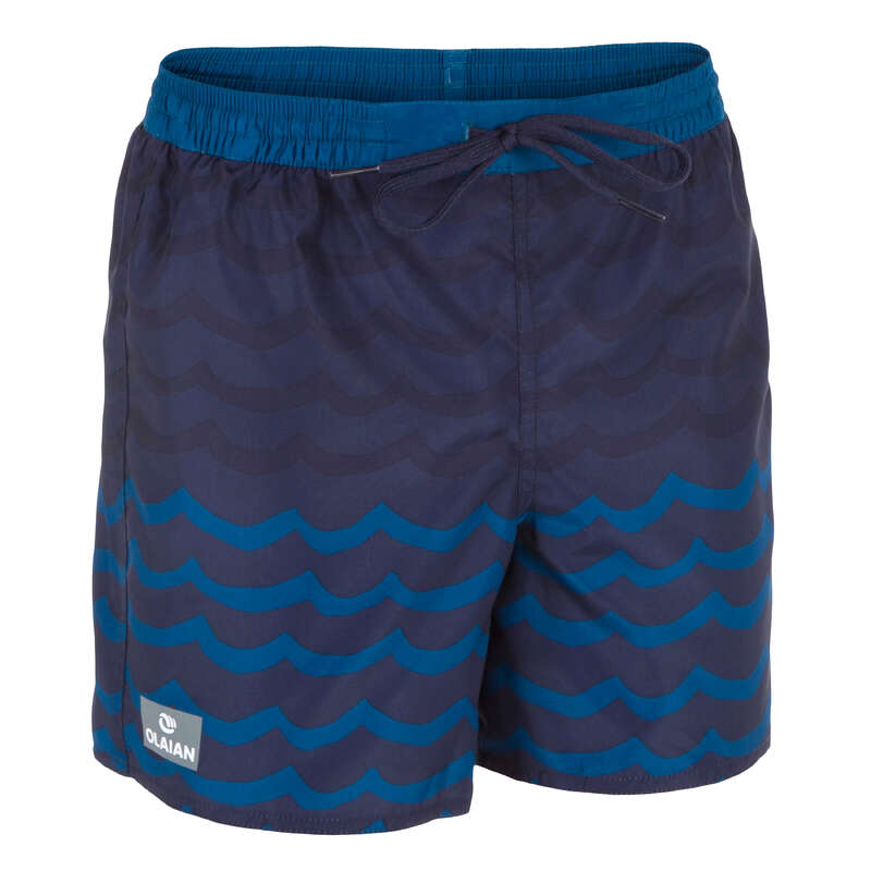 BOY'S BOARDSHORTS Swimwear and Beachwear - 100 BBS KID Wave blue OLAIAN - Swimwear and Beachwear