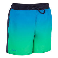 500 kid’s short surfing boardshorts Sunset green
