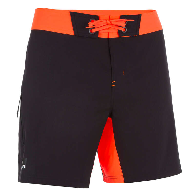 MEN'S INTERMEDIATE BOARDSHORTS Swimwear and Beachwear - BBS 500 - Plain Black OLAIAN - Swimwear and Beachwear