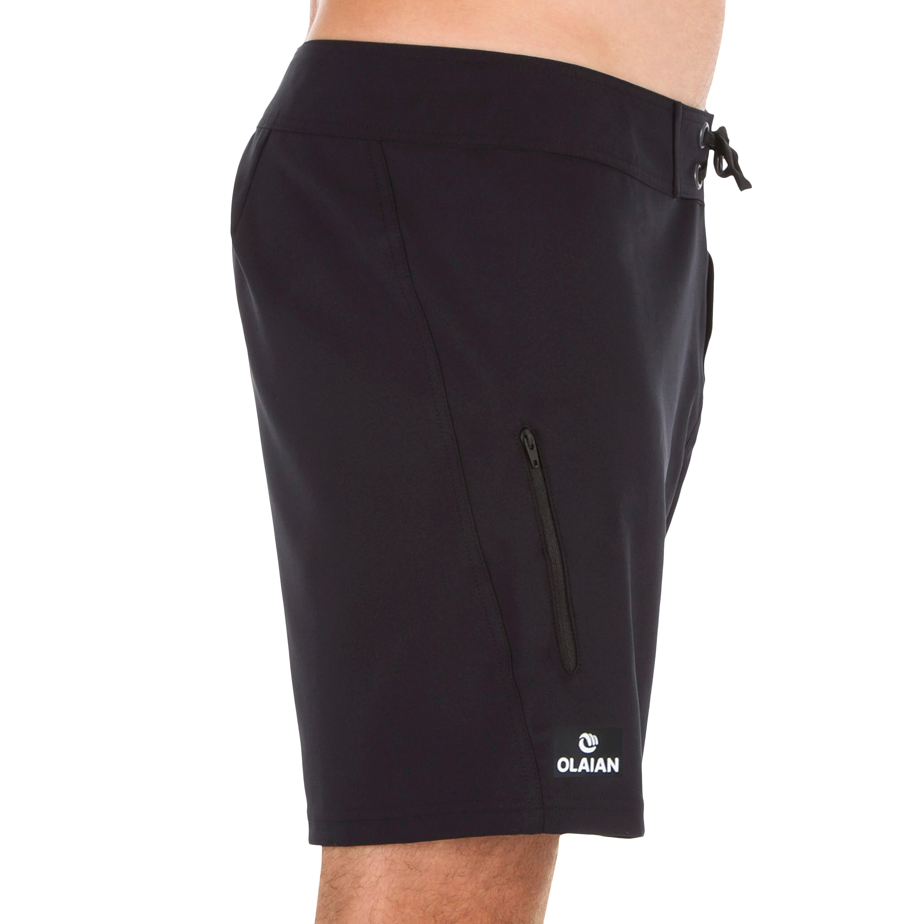 500 short surfing boardshorts plain full Black 2/4