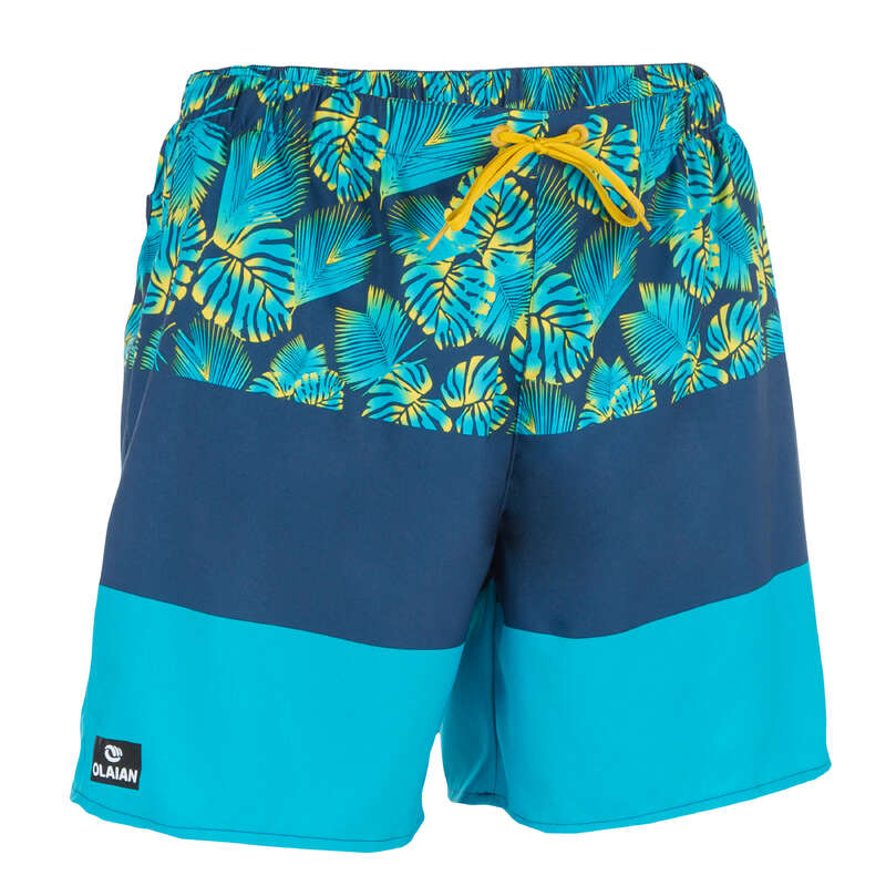 MEN'S BEGINNER BOARDSHORTS Swimwear and Beachwear - BBS 100 Block grey OLAIAN - Swimwear and Beachwear