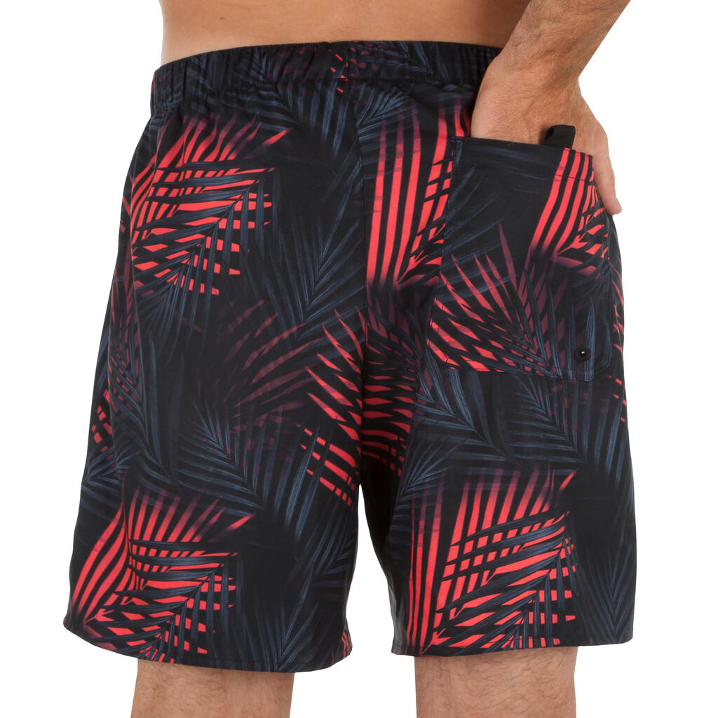 Boardshorts kurz Surfen 100 Palm schwarz