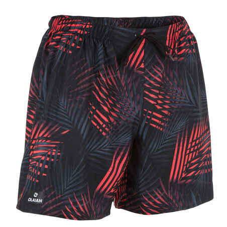 BAÑADOR HOMBRE CORTO SURF OLAIAN 100 16" Palm rojo negro