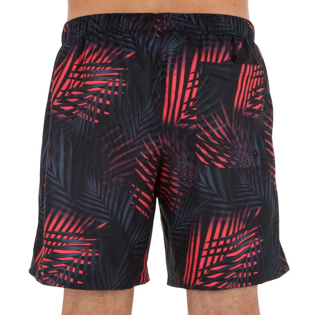 Boardshorts kurz Surfen 100 Palm schwarz