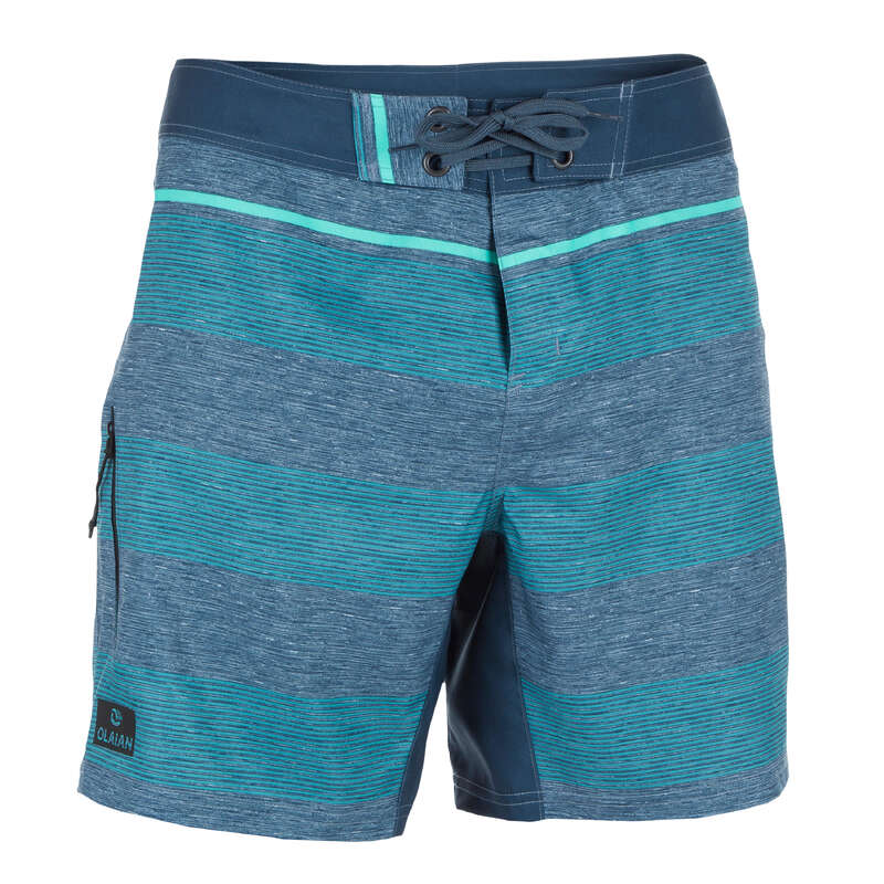 MEN'S INTERMEDIATE BOARDSHORTS Swimming - BBS 500 - Blue Lines OLAIAN - Swimwear
