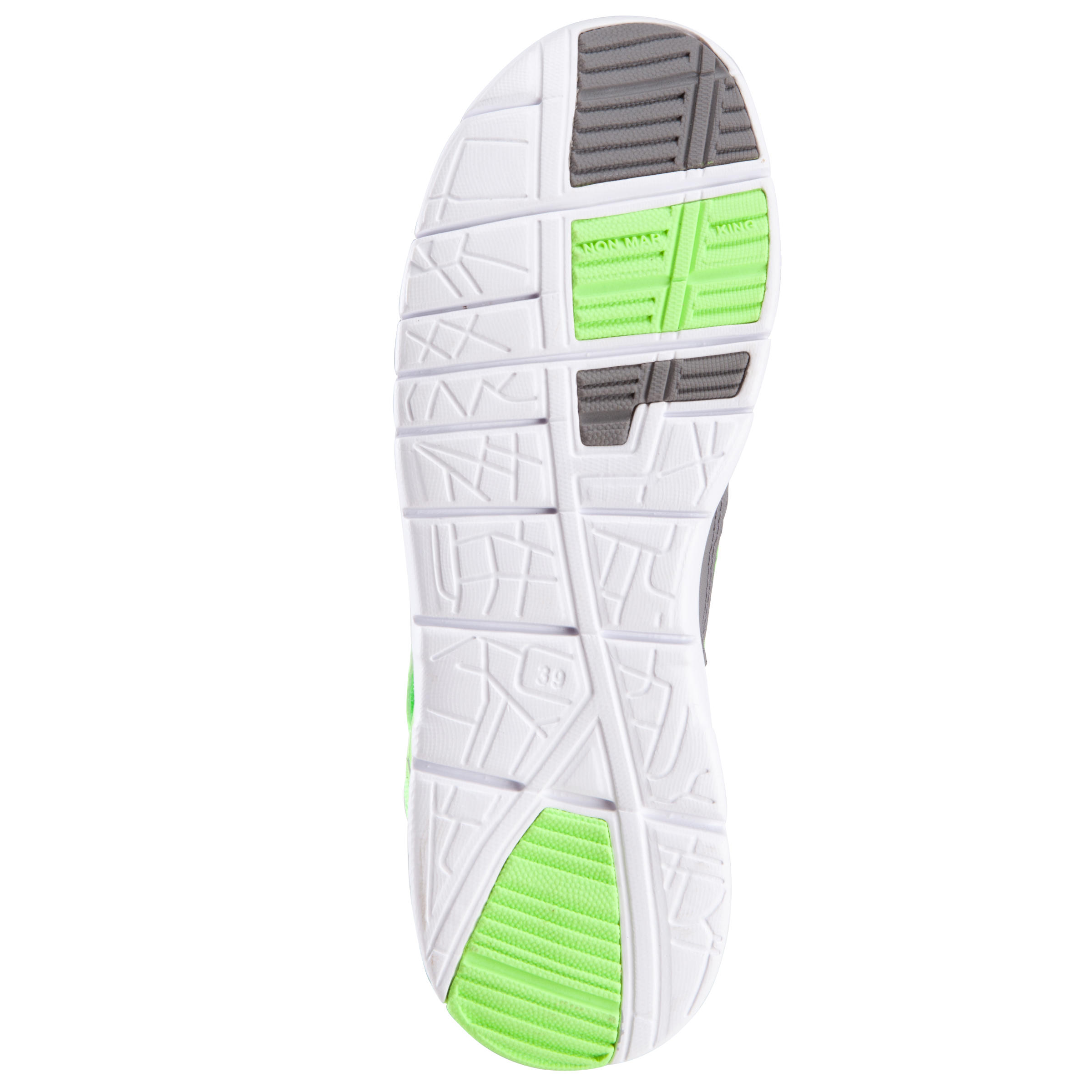 Actiréo children's walking and school sports shoes - bright green/grey 6/17