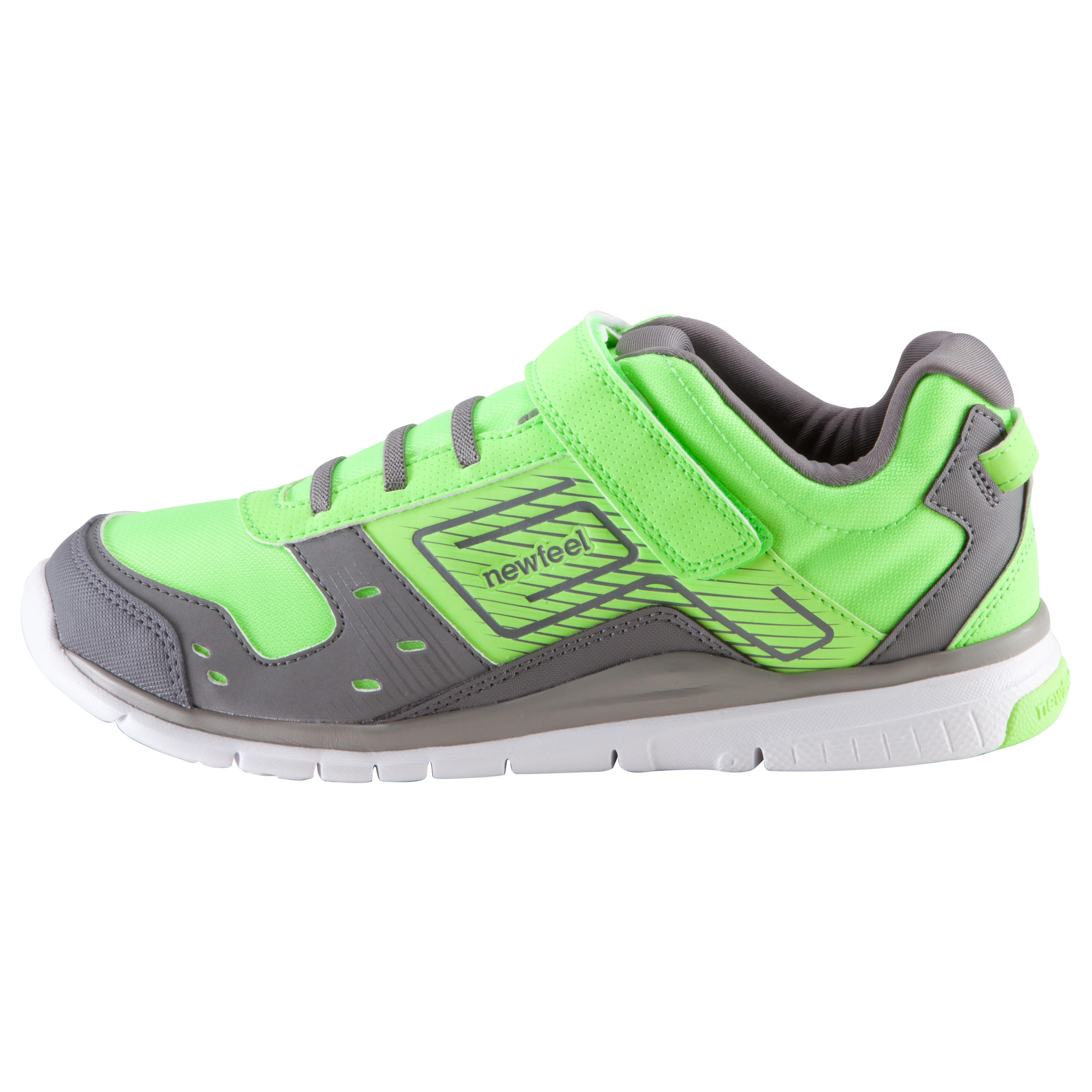 Actiréo children's walking and school sports shoes - bright green/grey 8/17