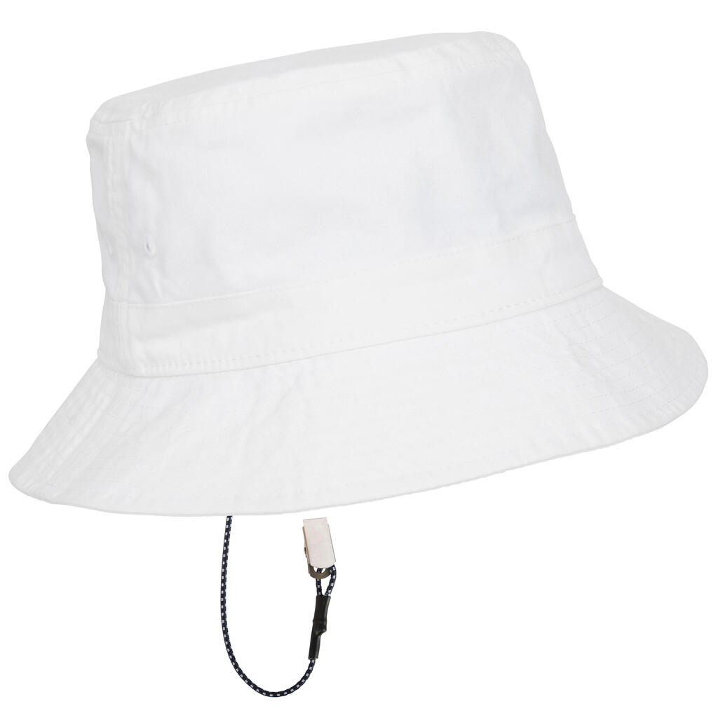 Adults’ sailing boat hat 100 - white cotton