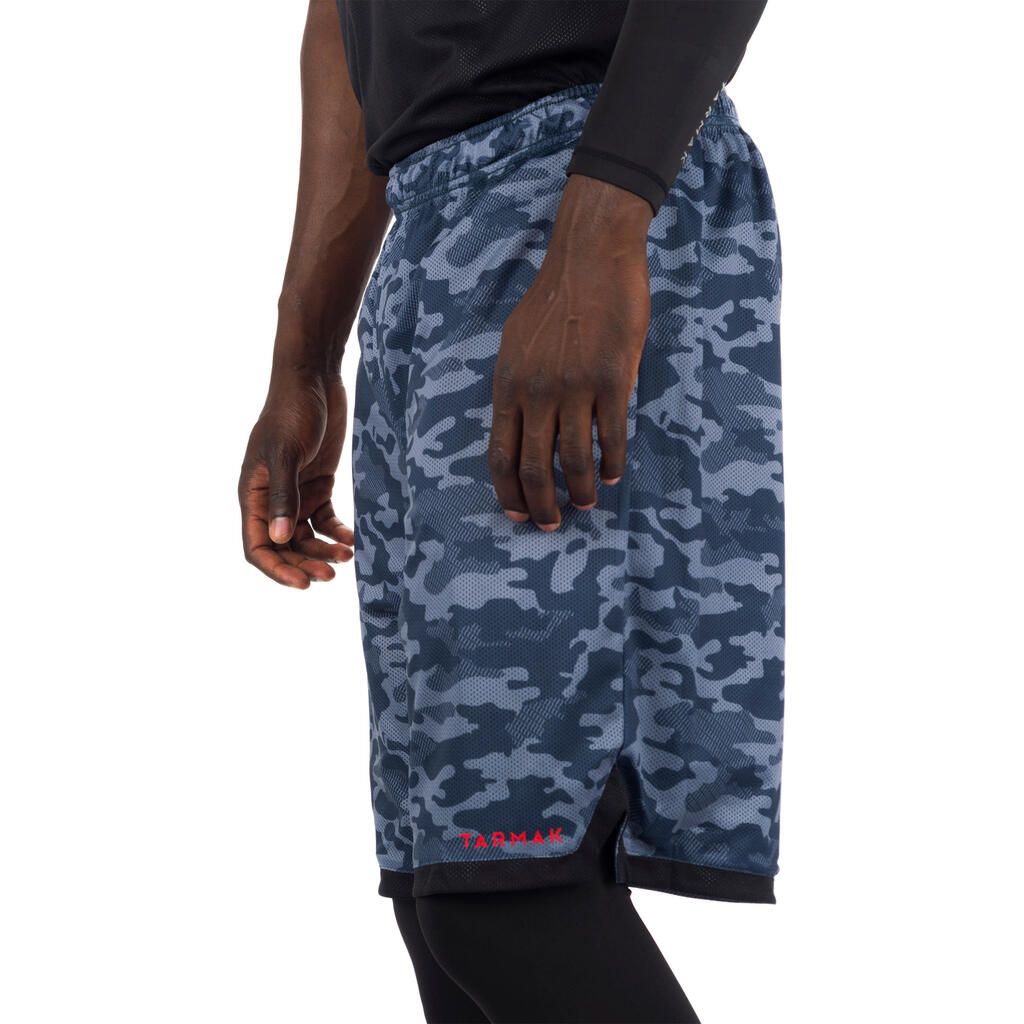 SH500R Intermediate Reversible Basketball Shorts - Black/Grey Camo