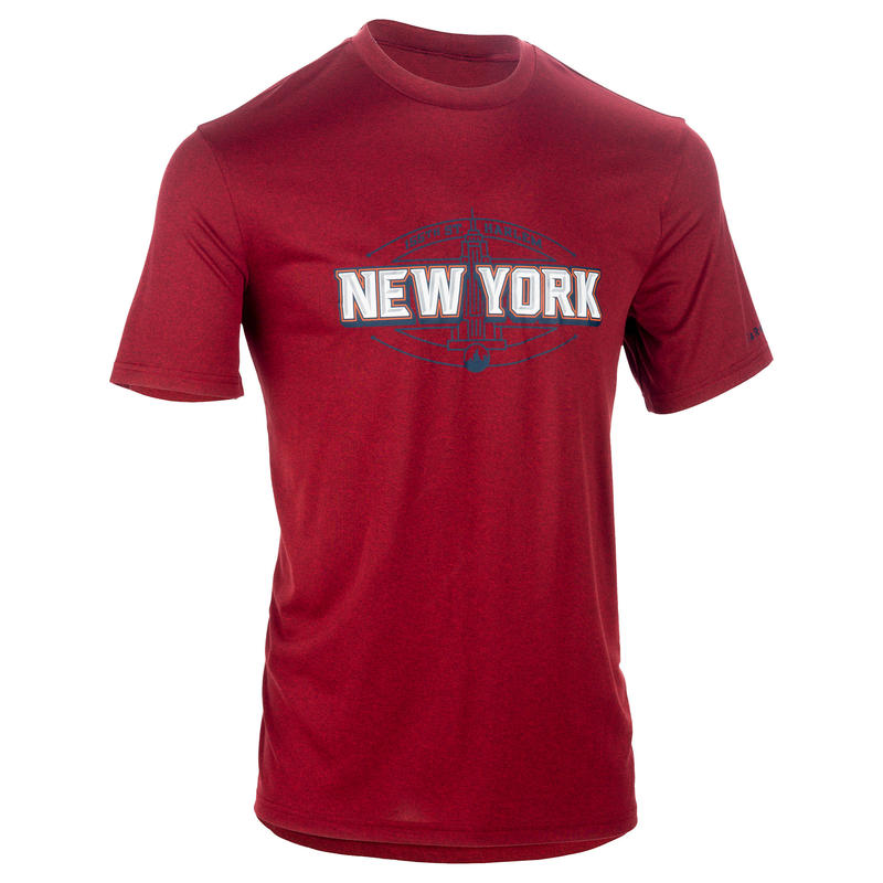 T-SHIRT DE BASKETBALL HOMME DÉBUTANT/CONFIRMÉ DYNAMIQUE TARMAK NYC GRIS ROUGE T-SHIRT DE BASKETBALL HOMME DÉBUTANT/CONFIRMÉ DYNAMIQUE TARMAK NYC GRIS ROUGE