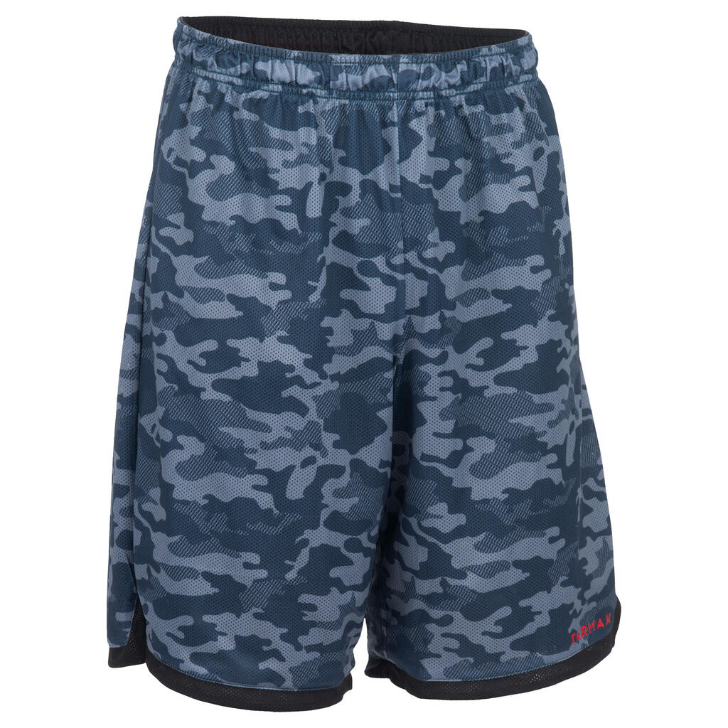 SH500R Intermediate Reversible Basketball Shorts - Black/Grey Camo