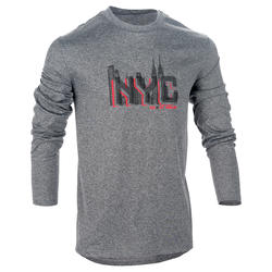 T-SHIRT DE BASKETBALL HOMME DÉBUTANT/CONFIRMÉ FAST TARMAK ML NYC GRIS ROUGE