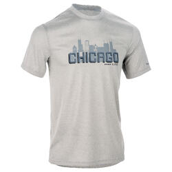 TEE SHIRT DE BASKETBALL HOMME DEBUTANT/ CONFIRME FAST TARMAK CHICAGO GRIS